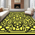Bold Yellow Intricate Floral Medallion Rug
