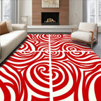 Crimson Swirl Organic Flow Rug
