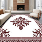 Ornate Crimson Flourish Medallion Rug