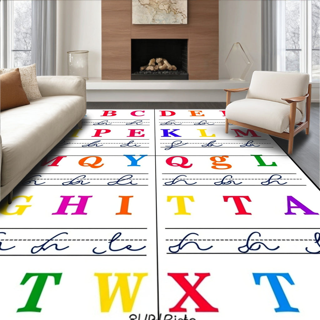 Colorful Alphabet Teaching Chart Rug