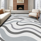 Gray Swirl Ribbon Abstract Rug