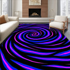 Vibrant Neon Swirl Spiral Rug