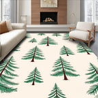 Earthy Pine Forest Repeating Pattern Rug