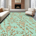 Ornate Blossom Vine Turquoise Rug