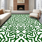Verdant Organic Abstract Labyrinth Rug