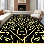 Pale Green Leaf Geometric Symmetry Rug