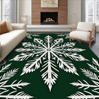 White Snowflake Forest Jewel Tones Rug