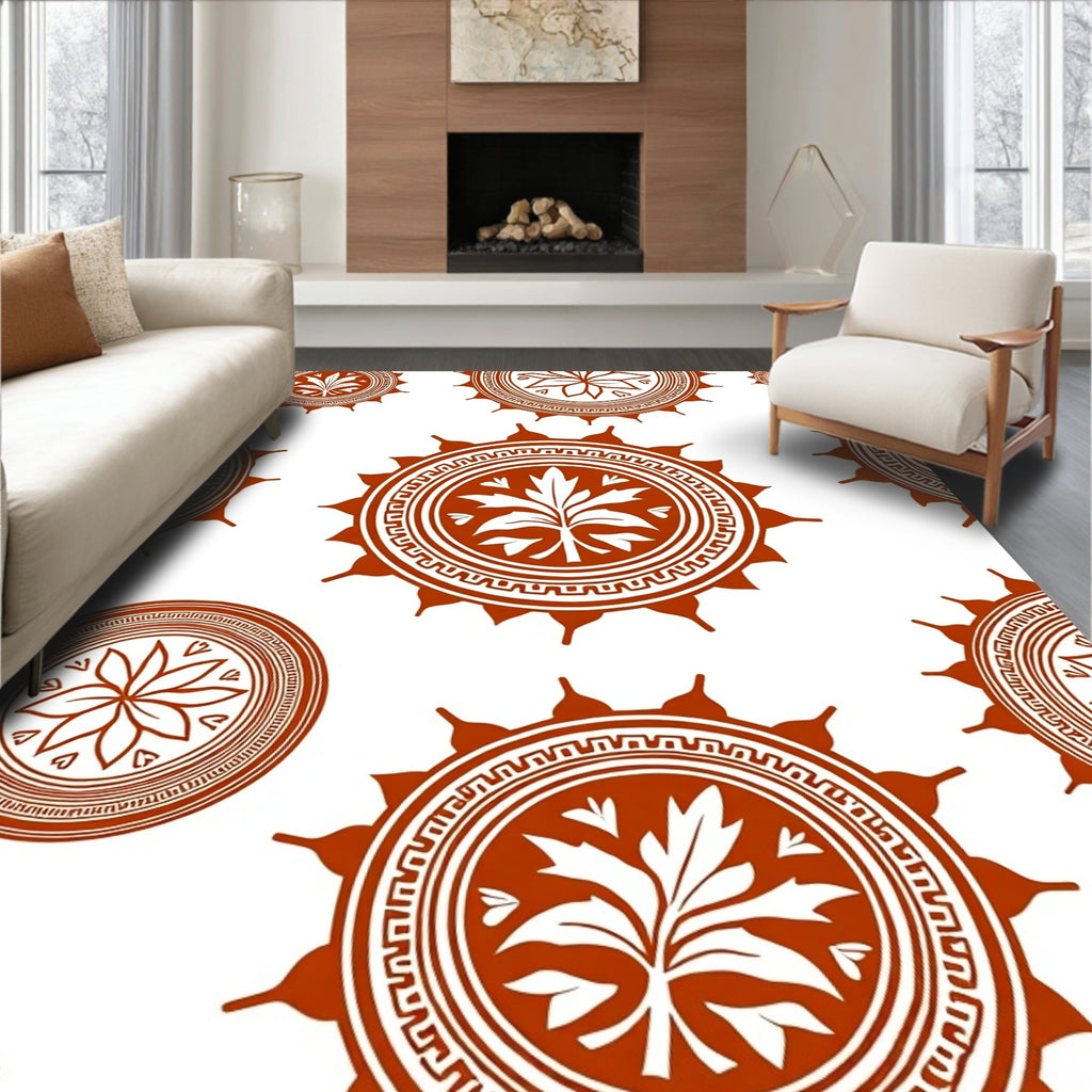 Terra Cotta Mandala Sunburst Rug