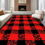 Red Black Circuit Buffalo Check Rug