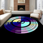 Retro Rainbow Circular Grooved Rug