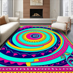 Vibrant Swirls Geometric Art Rug