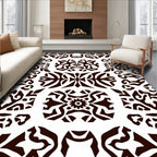 Dark Brown Tribal Mandala Rug