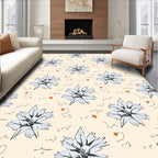 Cream Beige Starburst Floral Accents Rug