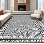 Bold Linear Labyrinth Composition Rug