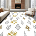 Shimmering Gold Diamond Tree Medley Rug
