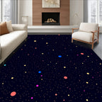 Cosmic Multicolored Starry Night Rug